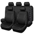 Capas para Banco de Carro Flying Banner Leopardo Cinza e Preto 8 Peças