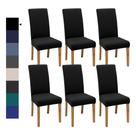 Capas para cadeiras de jantar DREAHOTEXTIL, conjunto de 6 pretas elásticas