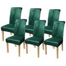 Capas para cadeiras de jantar FORCHEER Velvet Stretch, conjunto de 6 verdes