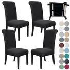 Capas para cadeiras de jantar SPRINGRICO, pacote com 4, Stretch Black