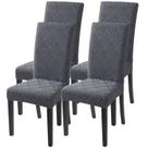Capas para cadeiras de sala de jantar Searchi Stretch Set of 4 Grey