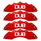 Capas para Pinça de freio Kit 4 Peças 24cm Vermelha Escrita Branca Esportiva Dub