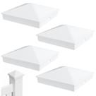 Capas para postes Azdele de alumínio em formato pirâmide 9x9 cm, branco, kit com 4