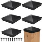 Capas para postes INDECKMO 3,5 x 3,5" preto fosco em alumínio - kit com 6 unidades