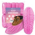 Capas para sapatos Squish, pacote com 100 unidades, rosa, antiderrapantes, descartáveis