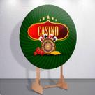 Capas Sublimada Redondo Cassino Painel 50x50 Festa Aposta Temática Mini 150x150 Jogo Decoração