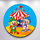 Capas Sublimadas Redondo Para Painel Infantil Palhaço Colorido Festa Mini Ou Grande Tamanhos