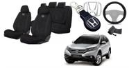 Capas Tecido Personalizado Estofado Assentos CRV 12-18 + Volante + Chaveiro