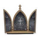 Capela Medalha de São Bento Preto Madeira Grande Com Porta