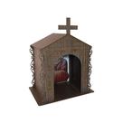 Capela Oratório Arabesco com Imagem São José 25x18x31 Mdf Madeira Imbuia