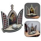 Capela Oratório Santa Rita de Cássia Vitral Com Porta Vela