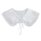 Capelete de chiffon de renda branca com gola falsa para mulheres e meninas