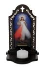 Capelinha c/ Porta Vela Jesus Misericordioso MDF - 16,3 cm