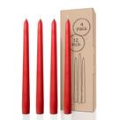 Caper Candles CANDWAX 30 cm, conjunto de 4 vermelhas sem fumaça e sem gotejamento