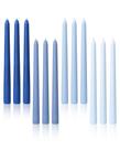 Caper Candles Viyffo Blue 25 cm, conjunto de 12 para casamento sem perfume