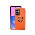Capinha Anti-impacto Coraçao Vidro Compatível com Samsung A15 4g 5g Cor:Laranja