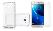 Capinha Antichoque Película Vidro Para Samsung J5 Metal 2016