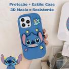 Capinha Azul 3D Capa Silicone Compatível Pro 13 14 15 Desenho Animado Celular Resistente