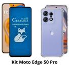 Capinha Capa Anti Choque TPU + Película Fosca Privacidade para Moto Edge 50 Pro