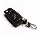 Capinha Capa de Chave Couro Acessórios Toyota Corolla Hilux Rav4 Etios Camry Preto 3 Botões
