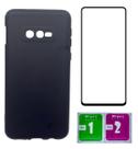 Capinha Capa Preta Aveludada Para Galaxy S10e + Pelicula 3D
