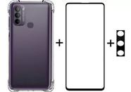 Capinha Case Anti Shock + Pelicula 3D + Pelicula Camera Moto G71