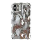 Capinha Caseative para iPhone 11 Prata com Ondas de Água em Silicone