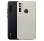 Capinha de Silicone Compativel com Xiaomi Redmi Note 8 - Off White / Capa Lisa Colorida Aveludada Protege Lentes Protecao Camera