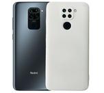 Capinha de Silicone Compativel com Xiaomi Redmi Note 9 - Off White / Capa Lisa Colorida Aveludada Protege Lentes Camera