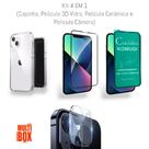Capinha + Película Cerâmica Flexível + Película 3D Vidro + Película Câmera Para Iphone 14