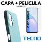 Capinha + Película Hidrogel Para Celular Tecno Spark Go 2