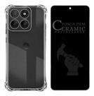 Capinha Silicone TPU + Película Privacidade Fosca Cerâmica 9D Para Moto G77