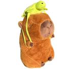 Capivara de bicho de pelúcia de 23 cm com mochila de tartaruga para crianças Gollicce