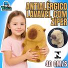 Capivara de Pelúcia 40cm Antialérgica Lavável com Zíper