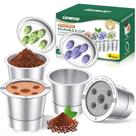 CAPMESSO K Cups Reutilizáveis em Aço Inoxidável, Kit com 4