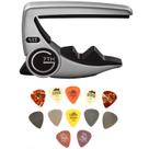 Capo G7th Performance 3 ART 6 cordas prateado com palheta Dunlop
