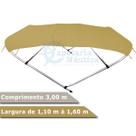 Capota Toldo Nautico 4 Arcos 3 m Comprimento Estrutura Reforçada P/ Lanchas, Barcos de Aluminio e Botes