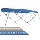 Capota Toldo Nautico 4 Arcos 4m Comprimento Estrutura Reforçada P/ Lanchas, Barcos de Aluminio e Botes