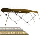 Capota Toldo Nautico 4 Arcos 4m Comprimento Estrutura Reforçada P/ Lanchas, Barcos de Aluminio e Botes