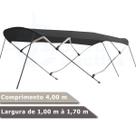 Capota Toldo Nautico 4 Arcos 4m Comprimento Estrutura Reforçada P/ Lanchas, Barcos de Aluminio e Botes