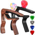 Capotraste para guitarra WOGOD, kit com 2 unidades e suporte para palhetas