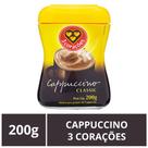 Cappuccino Solúvel, 3 Corações, Pote 200g