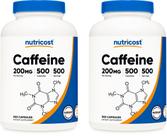 Cápsulas de 200 mg de cafeína Nutricost, 500 unidades, 2 frascos