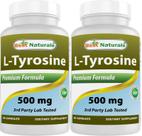 Cápsulas de 500 mg de L-tirosina Best Naturals, pacote de 180 unidades