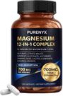 Cápsulas de Complexo de Magnésio Purenyx 12 em 1 700 mg 120 cápsulas