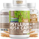 Cápsulas de Psyllium Husk Number One Nutrition 1450 mg 240 cápsulas Cápsulas de Psyllium Husk Number One Nutrition 1450 mg 240 cápsulas