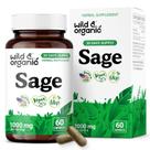 Cápsulas de sálvia selvagem e orgânica 1000 mg para suporte digestivo cerebral