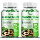 Cápsulas gelatinosas de glicinato de magnésio de 400 mg com zinco e vitamina E, pacote com 2