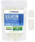 Cápsulas vazias XPRS Nutra tamanho 5 - 1000 unidades de gelatina transparente Cápsulas vazias XPRS Nutra tamanho 5 - 1000 unidades de gelatina transparente