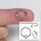 CAPTIVE AÇO BOLINHA STRASS - Piercing em Aço Cirúrgico com Strass